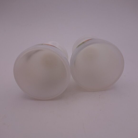 Set of Two(2) Milk White Egg Holders with Peach Design - Picture 5 of 14